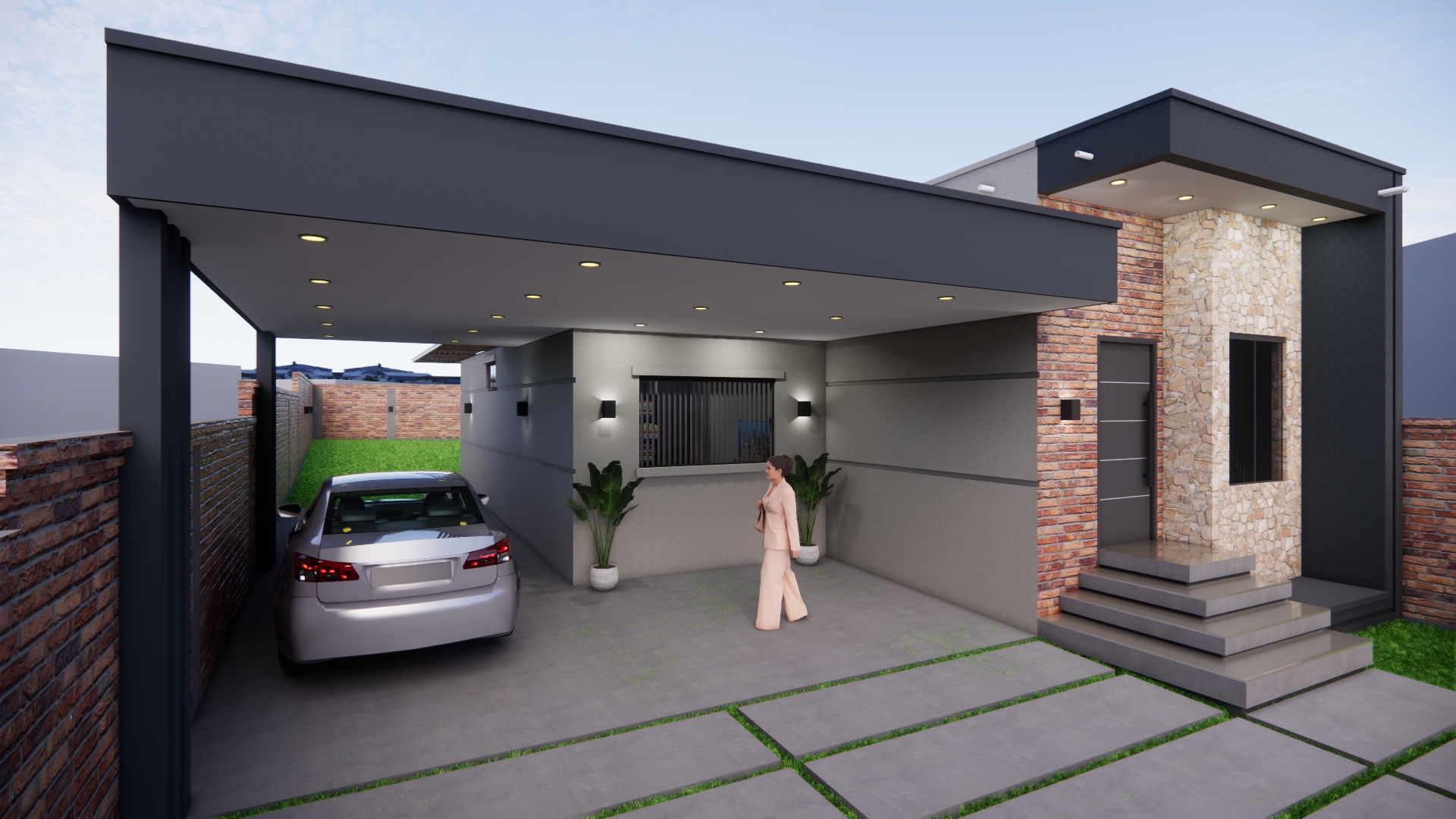 VIVIENDA AMPLIA RUSTICO-MINIMALISTA